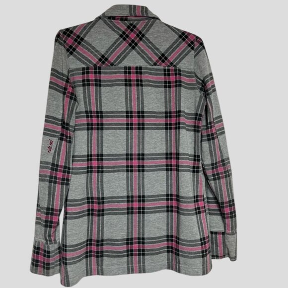 Fox Racing Grey & Pink Checkered Shacket Size Large - Picture 6 of 14